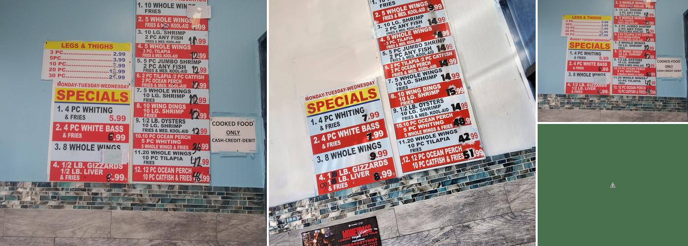 Hook Fish & Chicken Menu