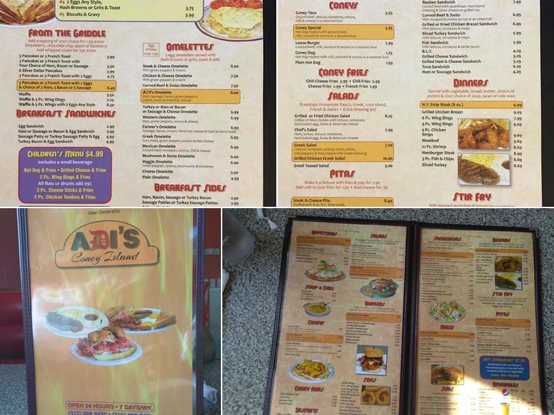 Adi Coney Island Menu