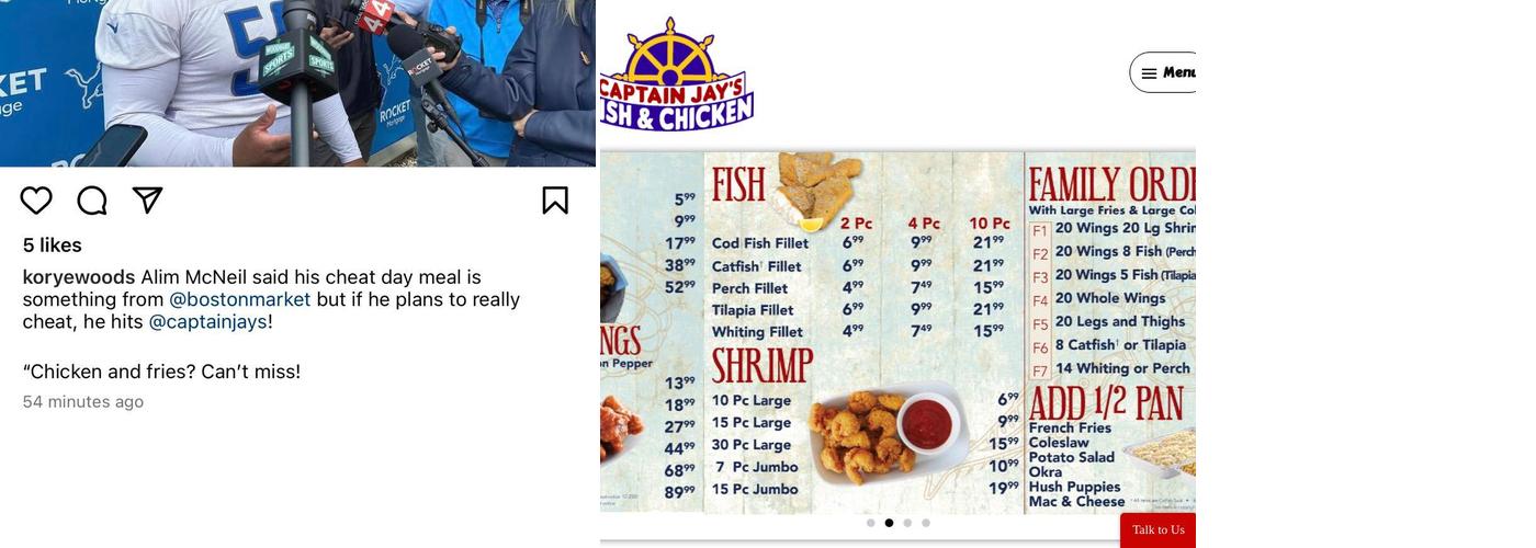 Captain Jay’s Fish and Chicken Menu
