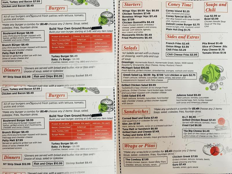 Boulevard Cafe & Coney Menu