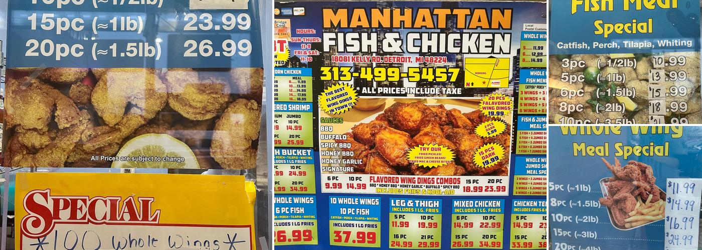 Manhattan Fish & Chicken Menu