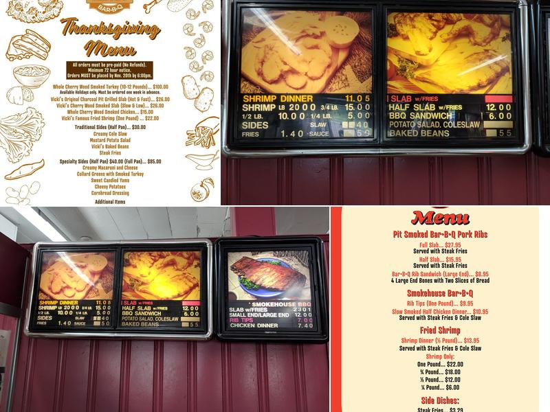 Vicki's Bar-B-Q Menu