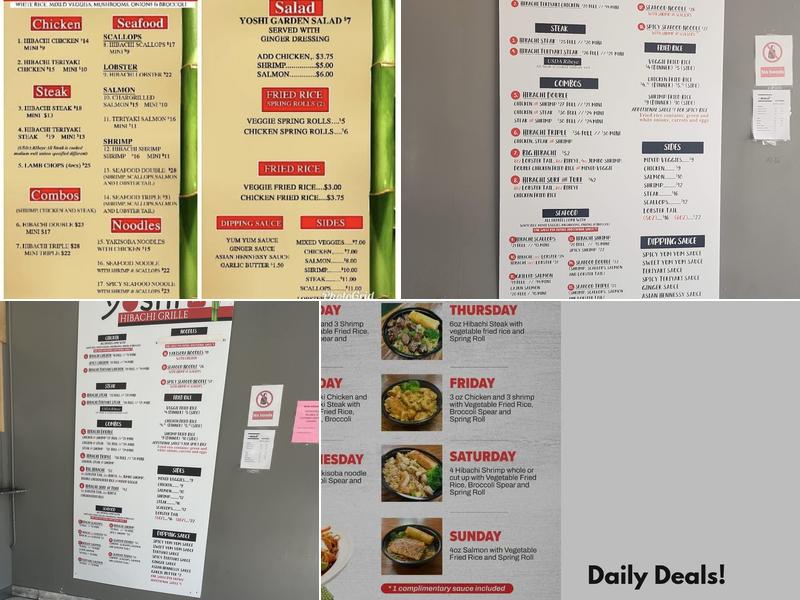 Yoshi Hibachi Grille East Menu