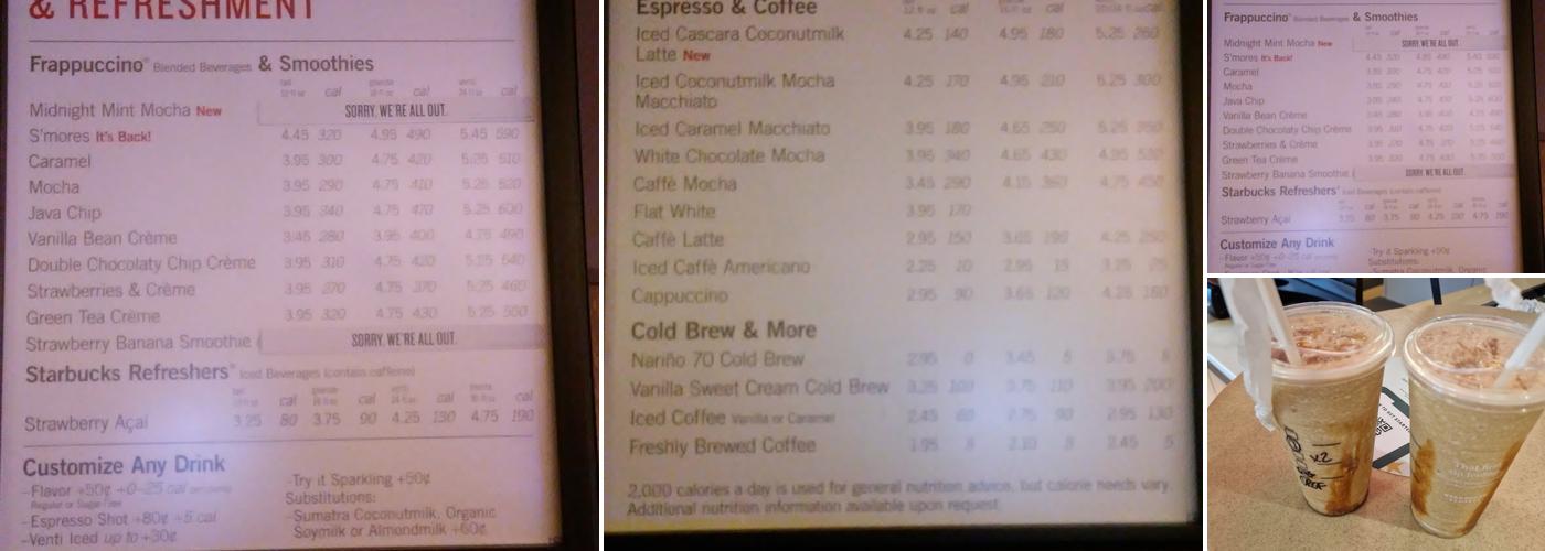 Starbucks Menu