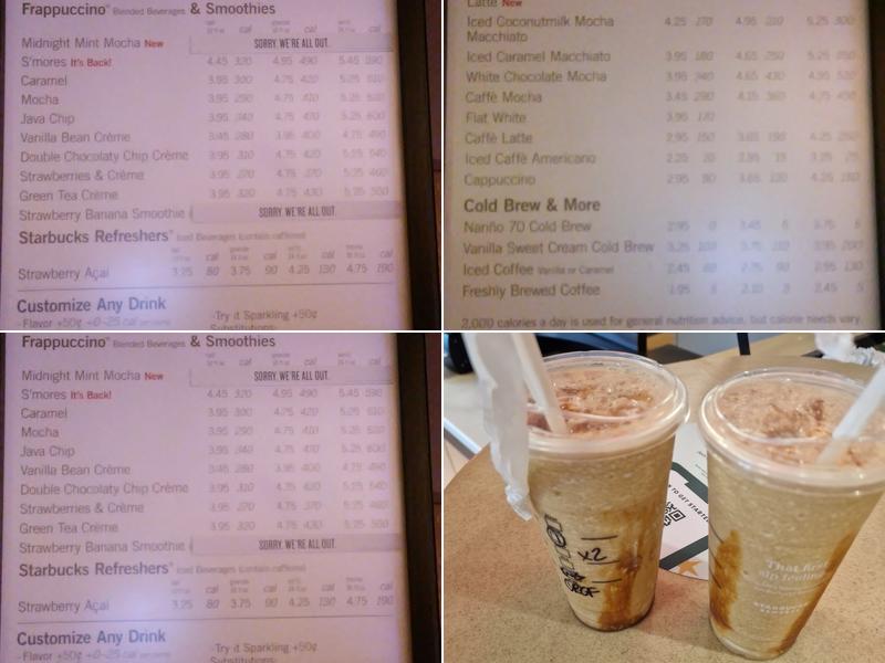 Starbucks Menu