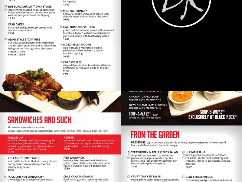 Black Rock Bar & Grill Menu