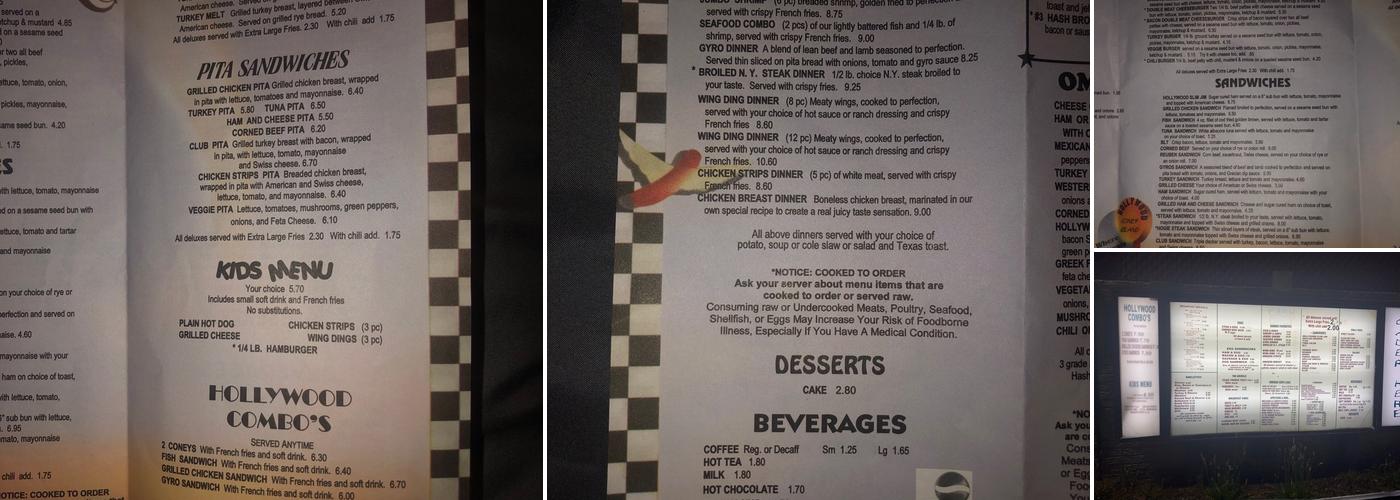 Hollywood Coney Island Menu