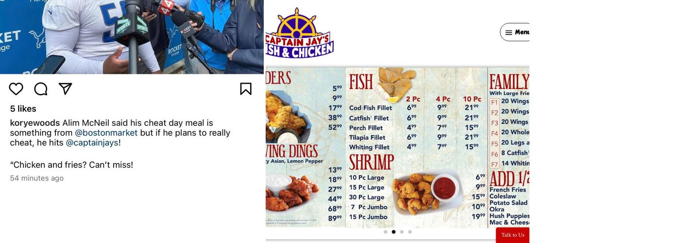 Captain Jay's Fish & Chicken Menu