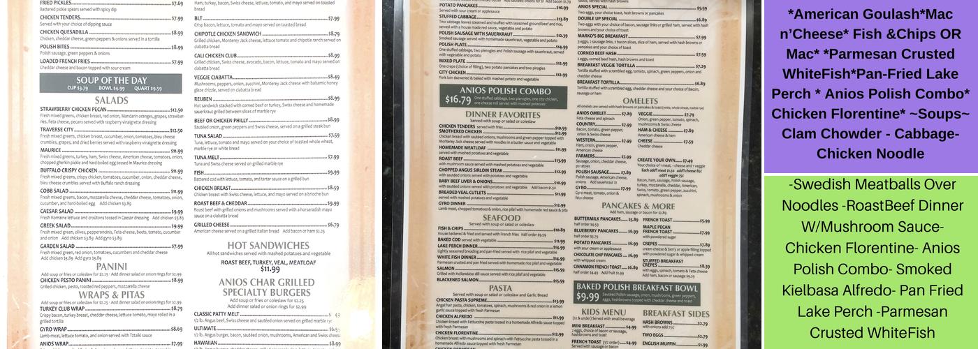 Anios Restaurant Menu