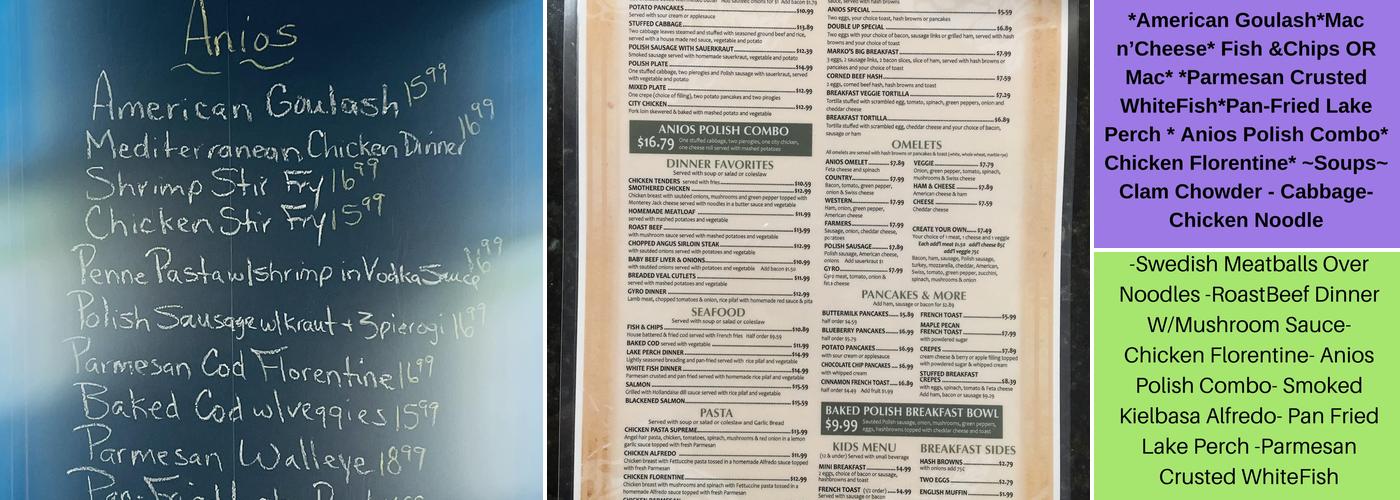 Anios Restaurant Menu