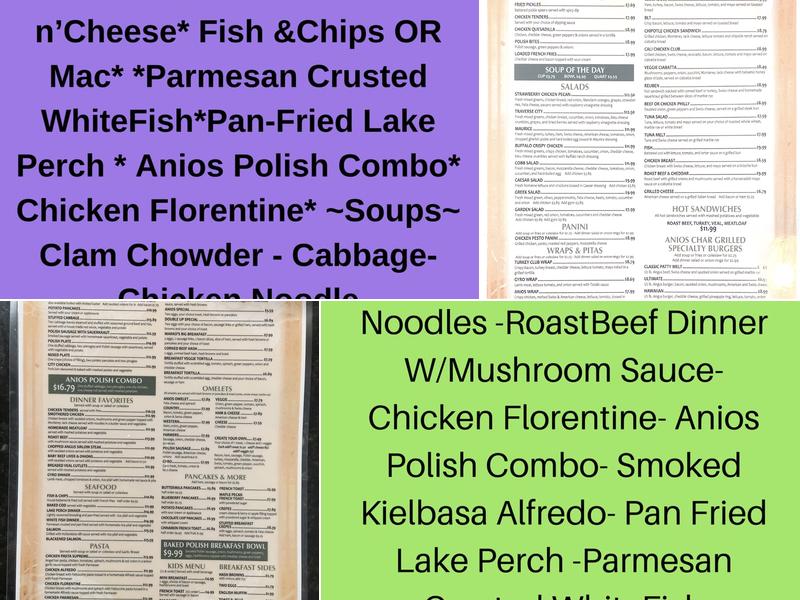 Anios Restaurant Menu