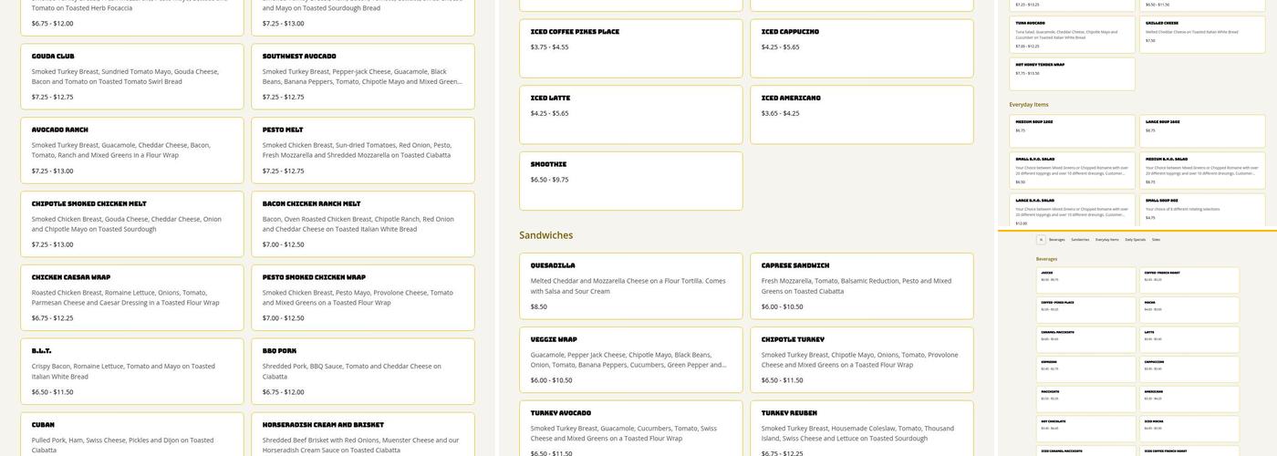 Express cafe Menu