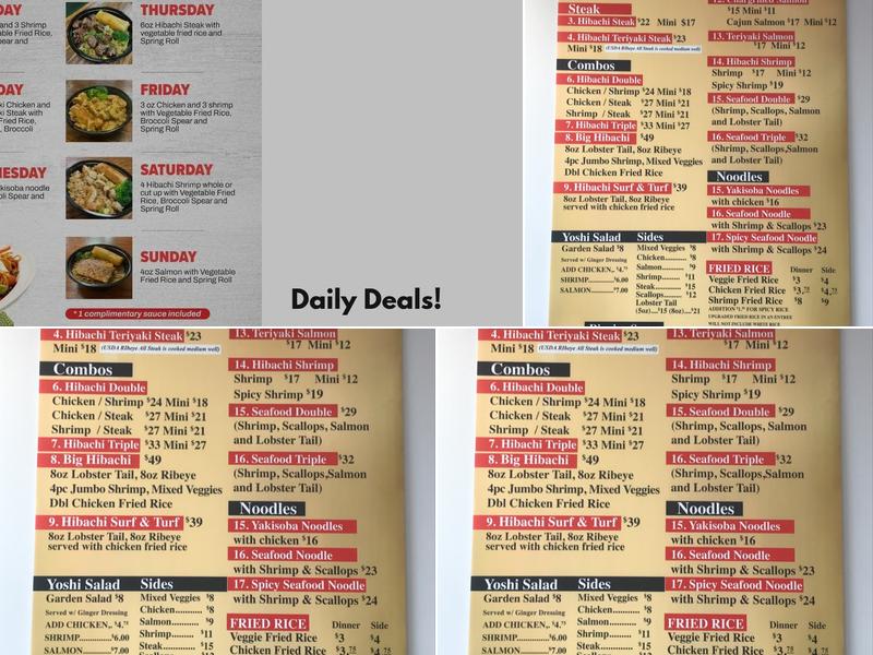 Yoshi Hibachi Grille Southfield Menu