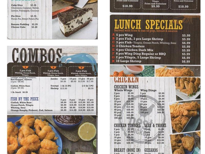 Alaska Fresh Fish and Chicken Menu