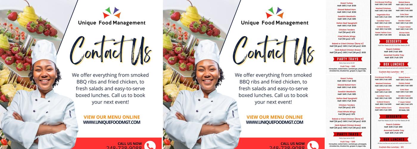 Unique Food Management Menu