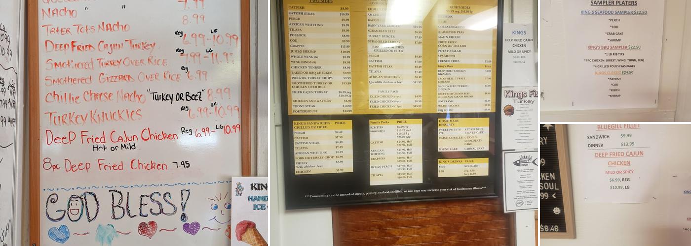King's Fish & More Menu