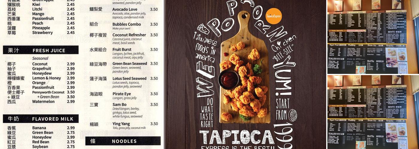 Tapioca Express Menu