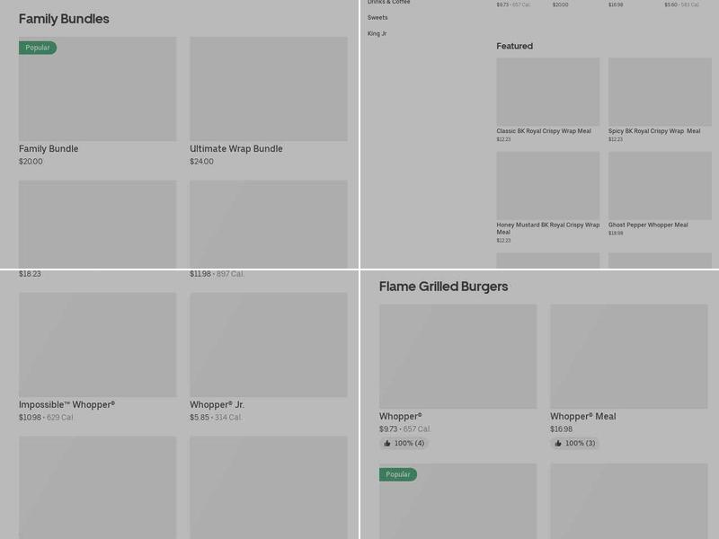 Burger King Menu
