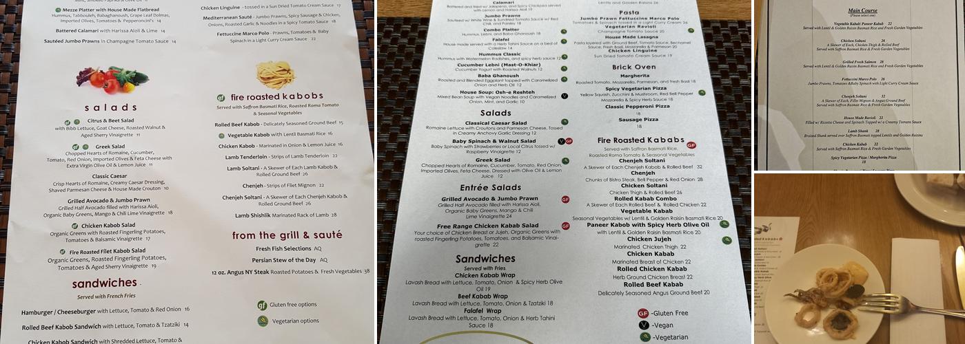 Faz Restaurants & Catering - San Jose Menu