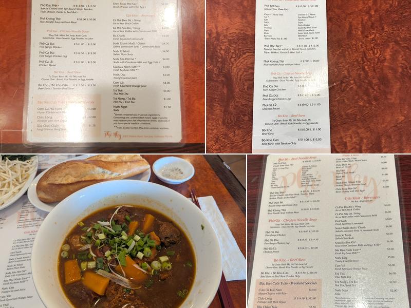 Phở Nhy Menu