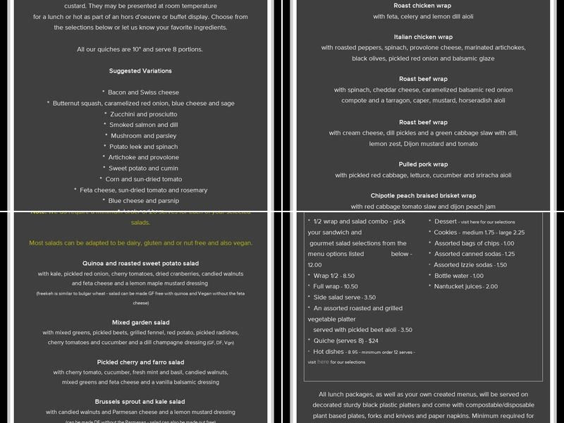 Kangaroo Kitchen and Catering Menu