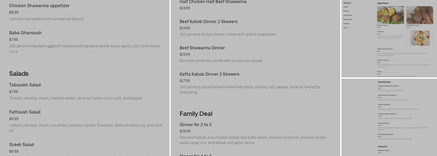 Ya Halla Halal Grill Menu