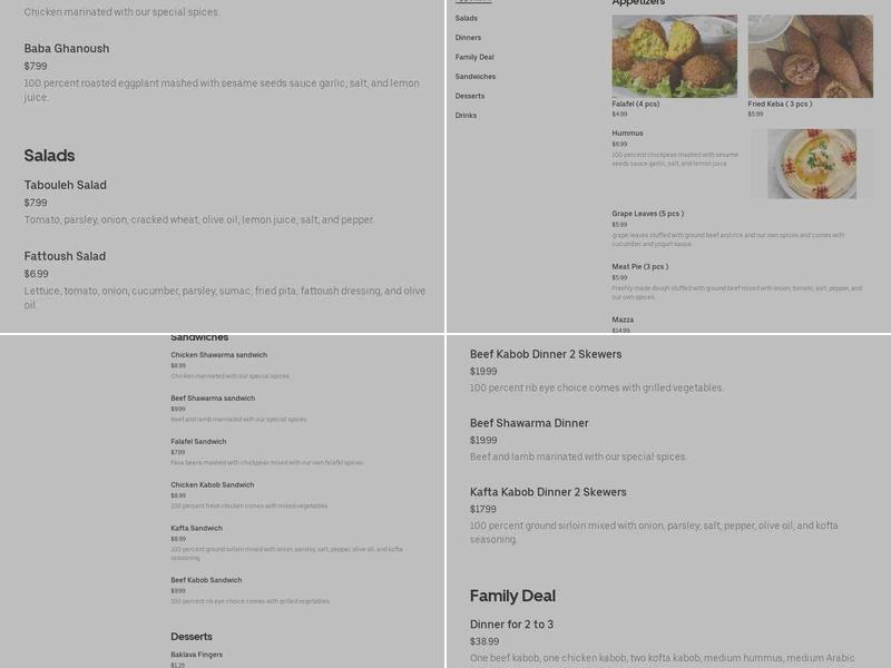 Ya Halla Halal Grill Menu