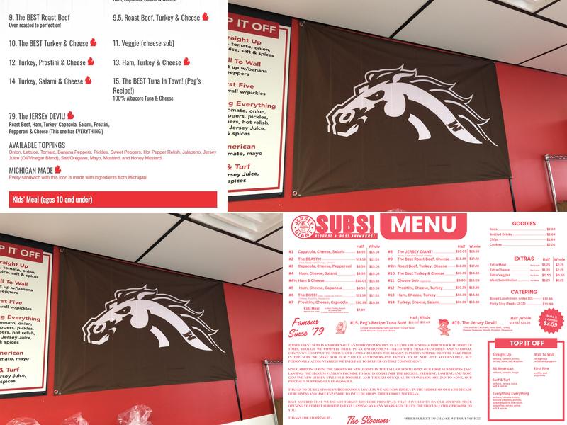 Jersey Giant SUBS! Menu