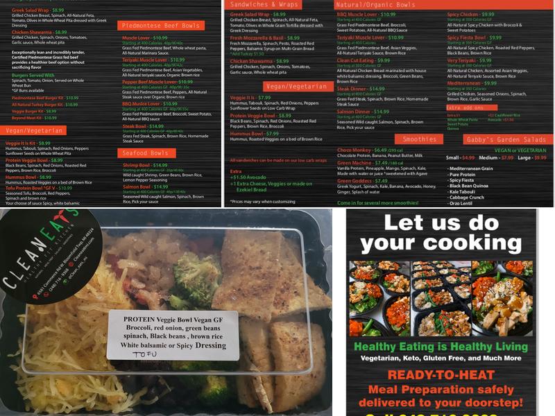 Clean Eats & Clean Eats to go Menu