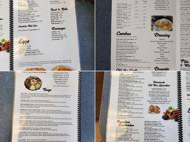 Boris's Deli Menu