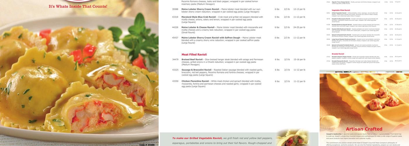 Joseph's Gourmet Pasta & Sauce Co Menu