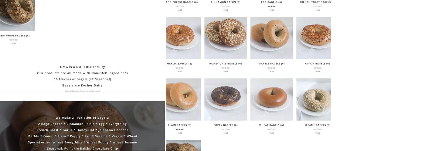 OMG Bakery Menu