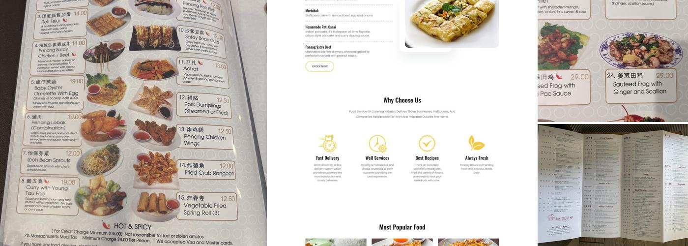 Penang Menu