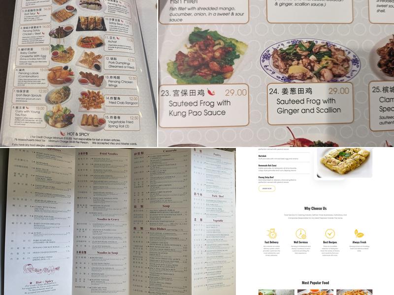 Penang Menu