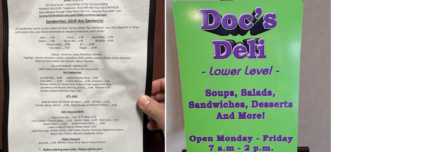 Doc's Deli Menu