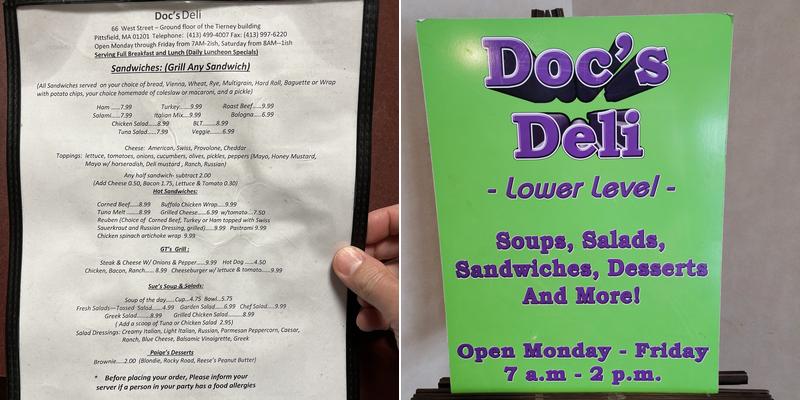 Doc's Deli Menu