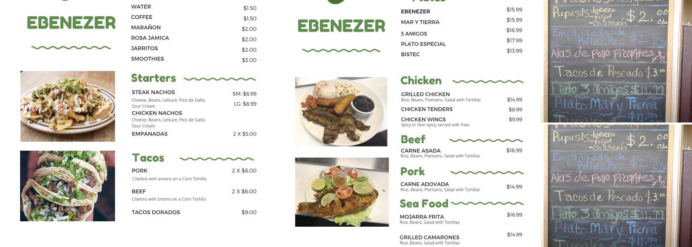 Ebenezer Restaurant Menu