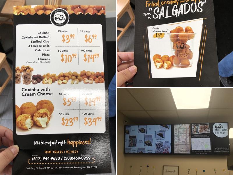 Mini Bites Factory Menu