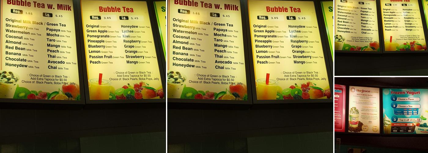Fruity bubble Menu