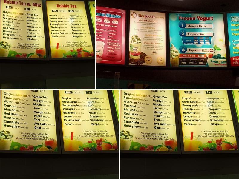 Fruity bubble Menu
