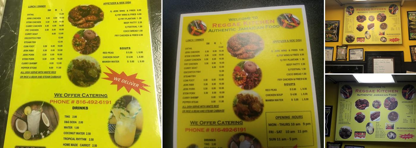 Reggae Kitchen Menu