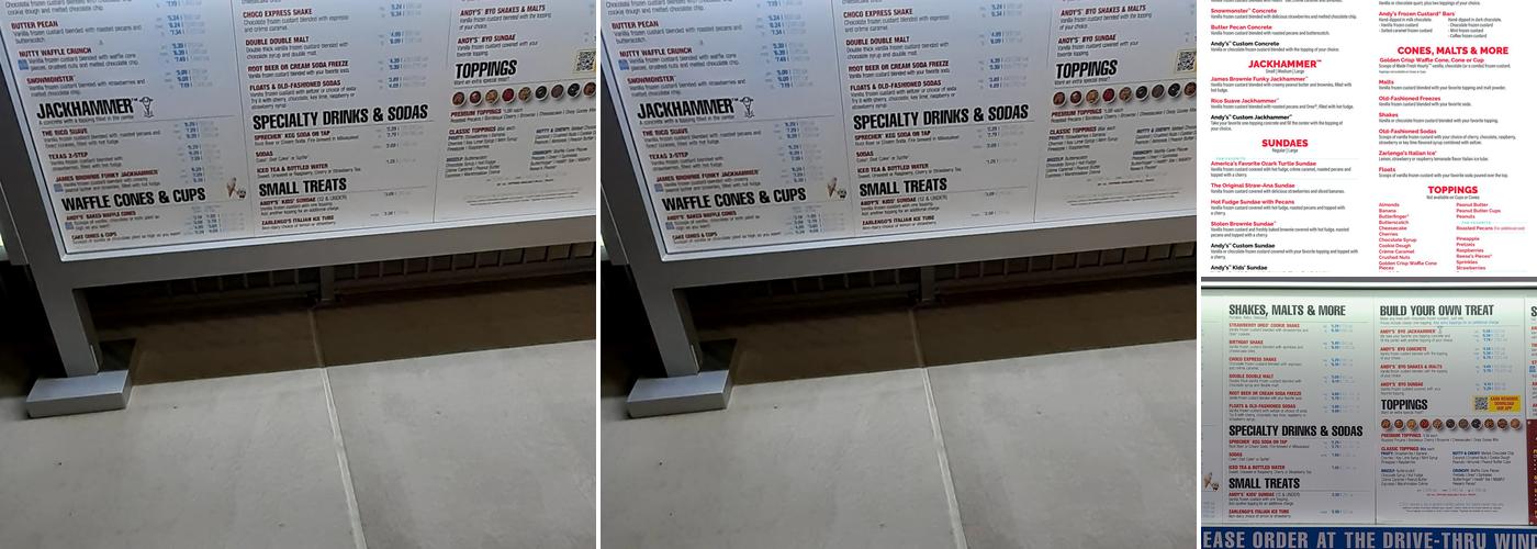 Andy's Frozen Custard Menu