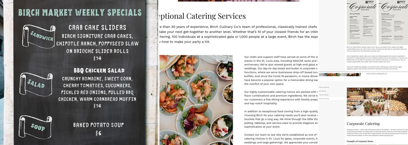 Birch Culinary Co Menu