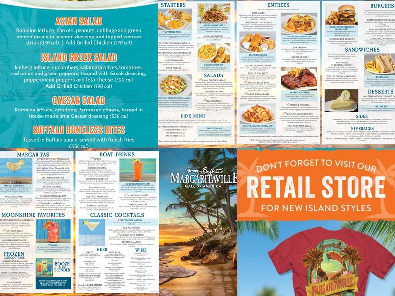 Margaritaville - Mall of America Menu