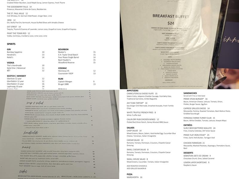 Jolliet House Menu