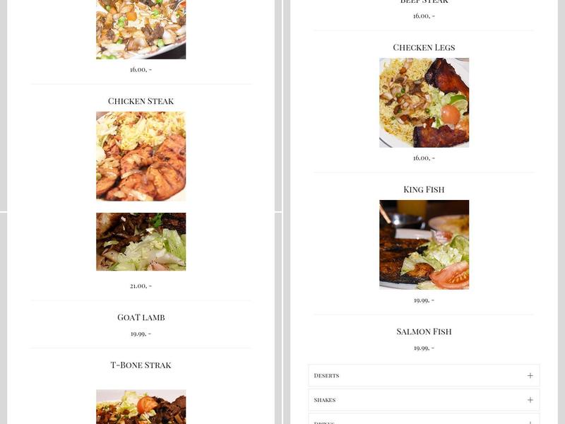 Sahan Restaurant Menu