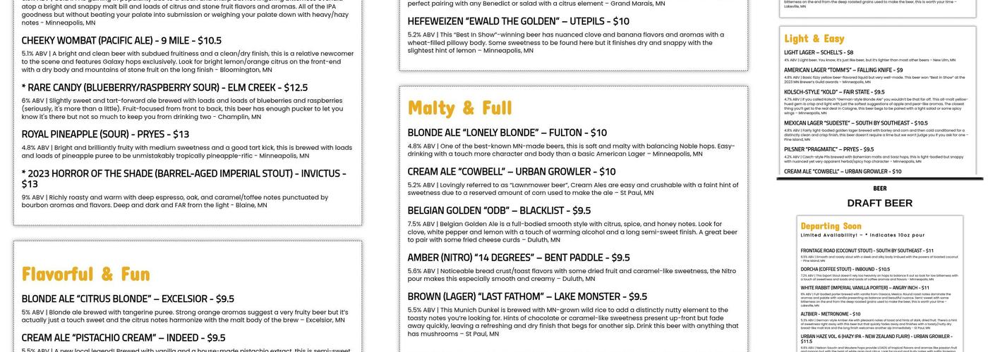 Stone Arch Menu