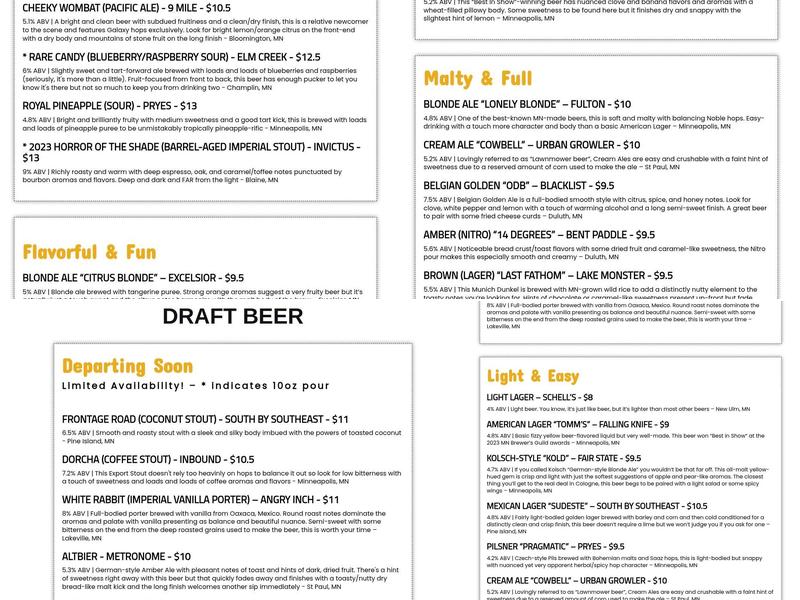 Stone Arch Menu