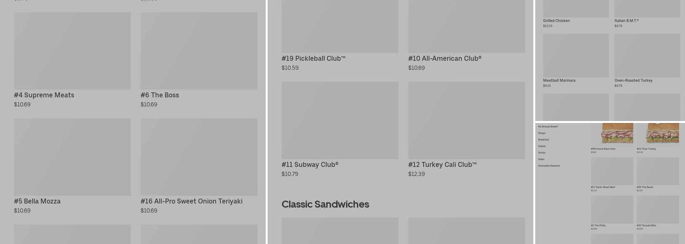 Subway Menu