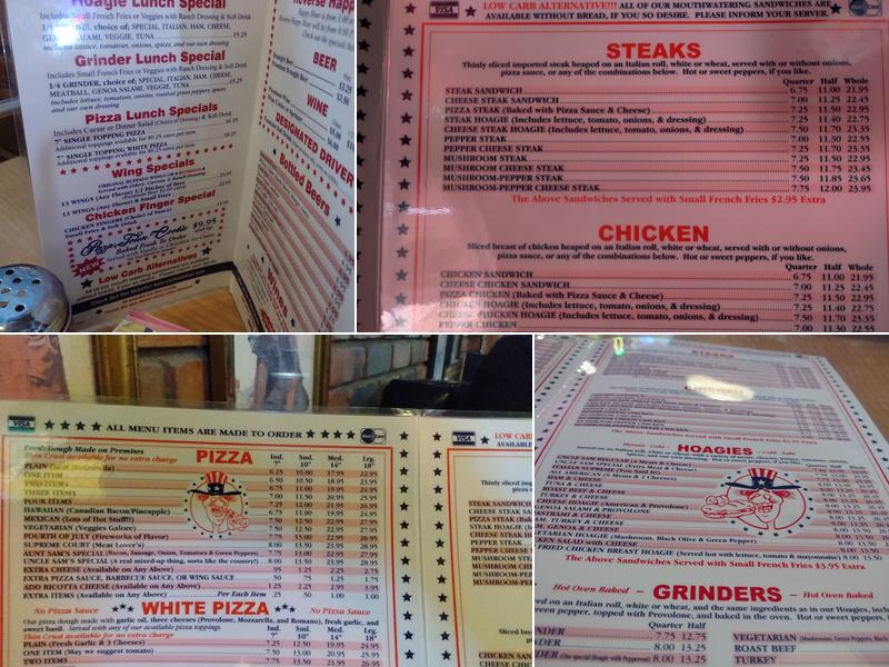 Uncle Sam's Menu